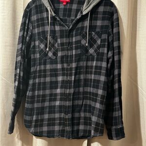 Plaid Hooded Flannel Shirt